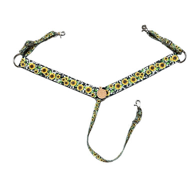 Sunflower cow print breast collar nylon horse size