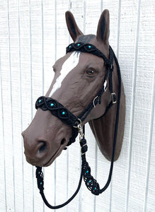 complete Bitless bridle side pull hackamore in my beaded  style